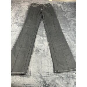 Tony Lama Jeans Womens Black Denim High Waist Contrast Stitch Bootcut Size